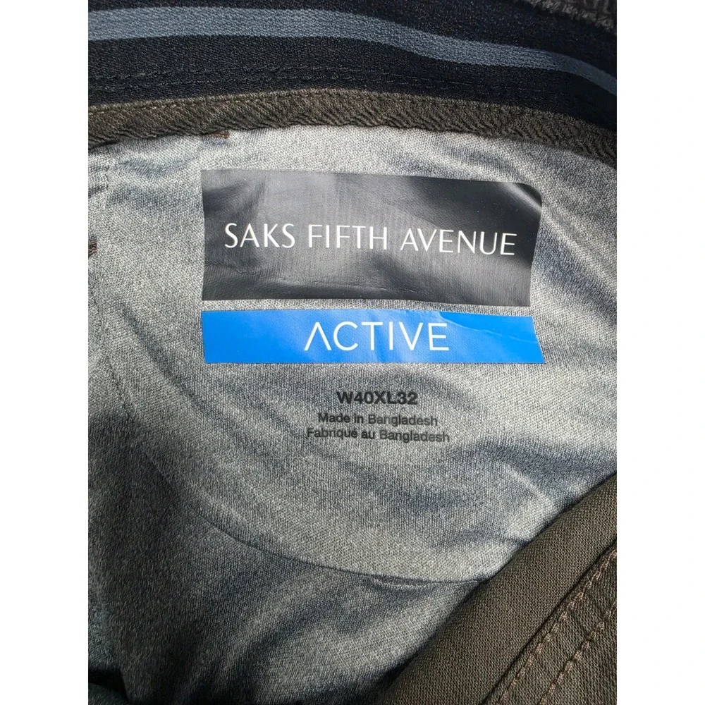 Saks Fifth Avenue Active Corduroy Pants Men's 40x32 Olive Green Straight Leg